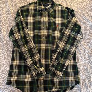 Ralph Lauren Green and Black Plaid Shirt